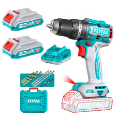 Taladro percutor inalámbrico industrial 20v brushless 86nm 13mm + 2 baterías 2.0Ah Total
