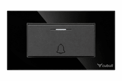 Pulsador timbre negro espejo Cubull B2-001