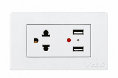 Tomacorriente + 2 usb blanco Cubull A3-032