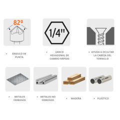 Juego de 3 avellanadores para metal truper