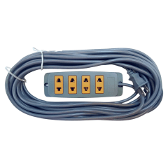 Extensión eléctrica 15 m 4 Tomas Gris 18 AWG Home Light