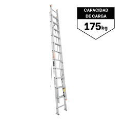 Escalera Telescópica 24 peldaños Soporta 175 Kg Truper