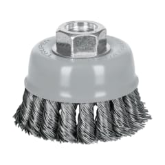 Escobilla tipo copa 3'' alambre trenzado grueso multi-rosca Truper