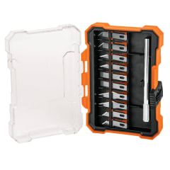 Juego de exactos profesional con 13 cuchillas con estuche Truper