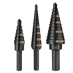 Juego de 3 brocas escalonadas de óxido negro Truper