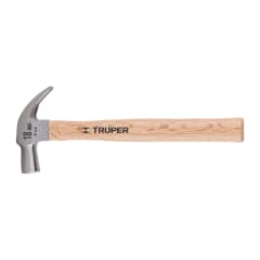 Martillo cabeza cónica 18 mm uña curva mango madera truper