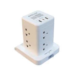 Adaptador tipo Torre de 8 tomas 2 Usb Tipo A + Tipo C Opalux