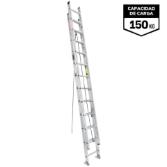 Escalera Telescópica 24 peldaños Soporta 150 Kg Truper