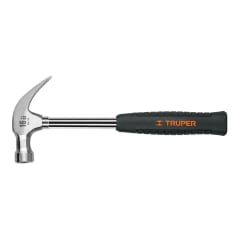 Martillo pulido 16 oz uña curva, mango tubular c/neopreno, Truper