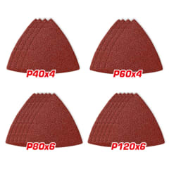 Set de Lijas Triangular 80mm 6'' 20pcs Total