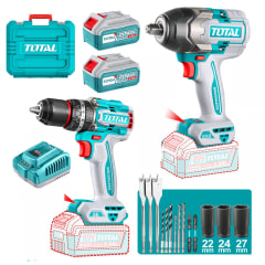 Taladro Percutor 96nm + Llave de Impacto 850nm 20v Industrial total