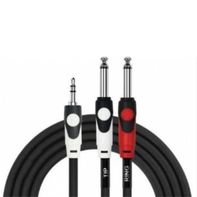 Cable plug Kirlin 3.5 stereo a 2 plug 6.3 mono 3mt