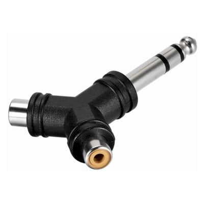 Adaptador de 2 RCA Hembra a Salida Plug Macho 6.3 mm Accuracy Pro Audio ADT121
