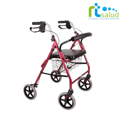 Andador 4 ruedas con asiento y canasto
