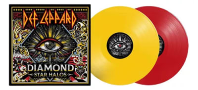 DEF LEPPARD - DIAMONDS STAR HALOS (VINILO TARGET COLOR RED AND YELLOW + TAROT CARD LITHO)