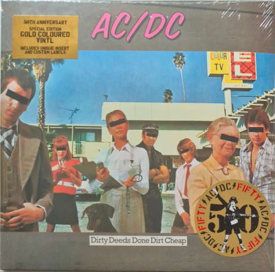 ACDC VINILO DIRTY DEEDS DONE DIRT CHEAP 50th Special Gold Coloured vinyl