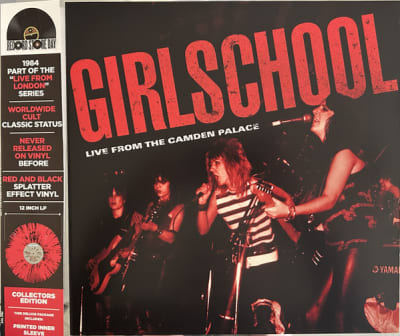 GIRLSCHOOL VINILO LIVE FROM THE CAMDEN PALACE (VINILO COLOR SALPICADO ROJO Y NEGRO)