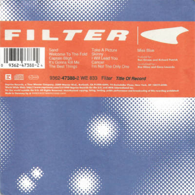 FILTER CD Title Of Record