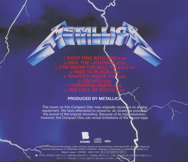METALLICA - RIDE THE LIGHTNING (JAPONES) | Nextime Records