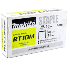 Grapa Makita F-81521 Caja de grapas galvanizadas lisas de 10 mm x 10 mm de 15000 para Bts110 inalámbrico