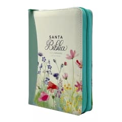 BIBLIA EMOCION PRIMAVERAL TURQUESA CON CIERRE 0