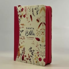 BIBLIA EMOCIÓN PRIMAVERAL FUCSIA CON CIERRE 2