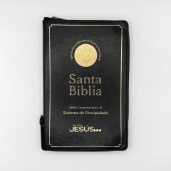 BIBLIA SIST. DISCIPULADO NEGRA ULTRA FINA ZIP 0
