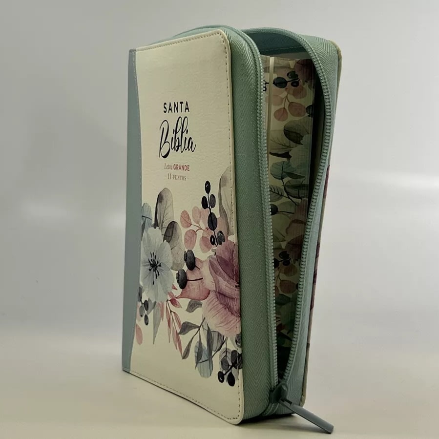 BIBLIA EMOCIÓN PRIMAVERAL AZUL CON CIERRE2