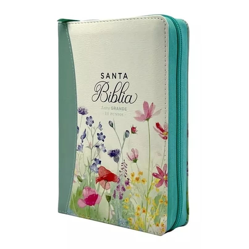 BIBLIA EMOCION PRIMAVERAL TURQUESA CON CIERRE1