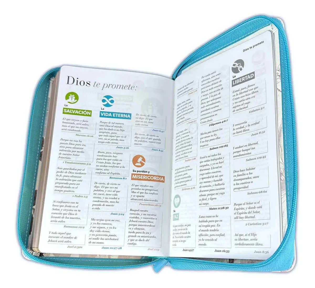 BIBLIA FLORES TURQUESA LG1