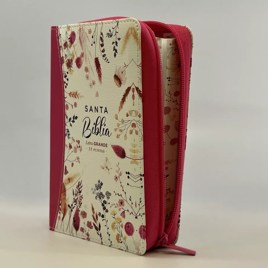 BIBLIA EMOCIÓN PRIMAVERAL FUCSIA CON CIERRE2