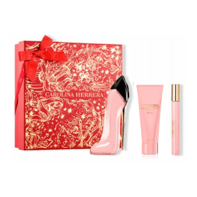 SET PERFUME GOOD GIRL BLUSH EDP 80 ML + MINI 10 ML + BODY LOTION 100 ML MUJER1