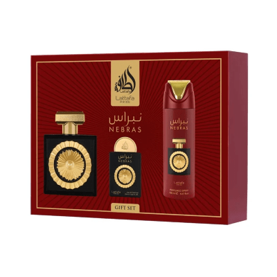 ESTUCHE LATTAFA NEBRAS EDP 100 ML 20 ML DEO SPRAY 200 ML UNISEX1