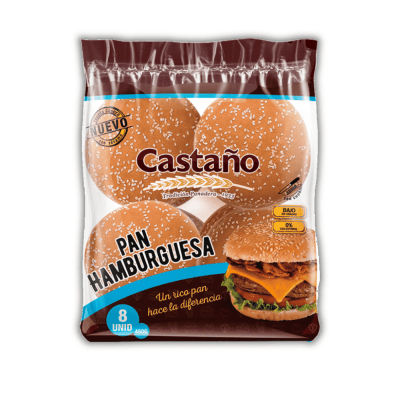 CASTAÑO PAN HAMBURGUESA 460G 8U