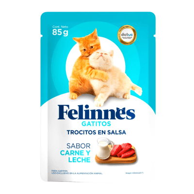FELINNES GATITOS CARNE LECHE 85G