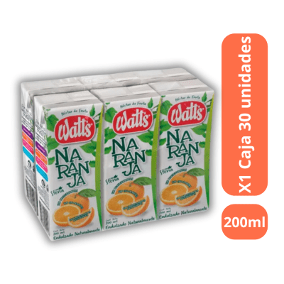 JUGO WATTS 200ML X30 NARANJA