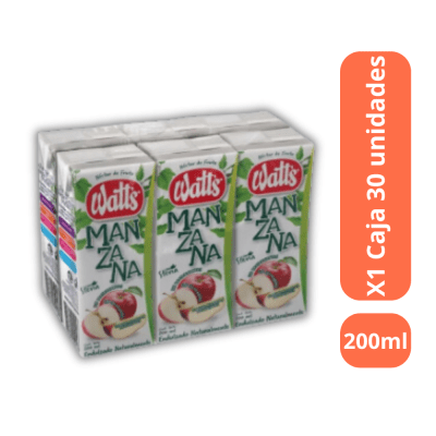 JUGO WATTS 200ML X30 MANZANA