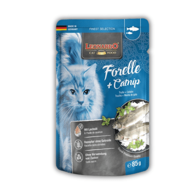 LEONARDO TRUCHA Y CATNIP SOBRE 85G