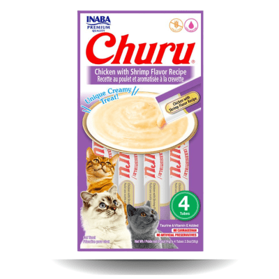 Churu gatos Pollo Camarones 4 tubos 60gr