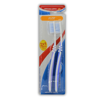 CEPILLO DENTAL FLEX MEDIO 2X1