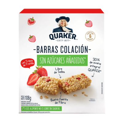 BARRAS QUAKER CON TROZOS FRUT 108GR