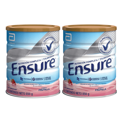 Ensure sabor Frutilla 850 Grs. Pack x 2