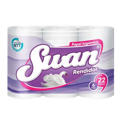PAPEL HIGIENICO SWAN + RENDIDOR 6 ROLLOS