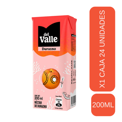 JUGO DEL VALLE DURAZNO 200ML X24