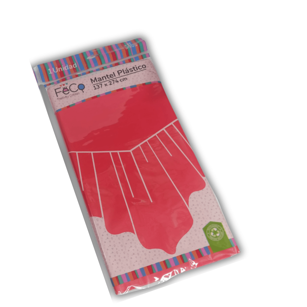FECO MANTEL PLASTICO 137X274 CM ROJO1