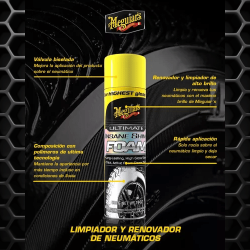 Renovador de Neumaticos Ultimate meguiar's Tyre Shine Foam 538g3