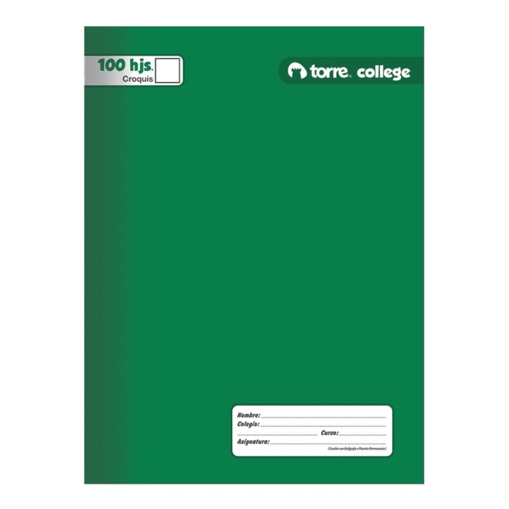 CUADERNO COLLEGE TORRE CROQUIS 100HJS1