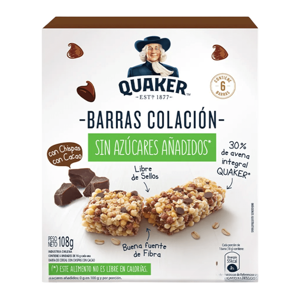 BARRAS QUAKER CHOCOLATE 108GR1