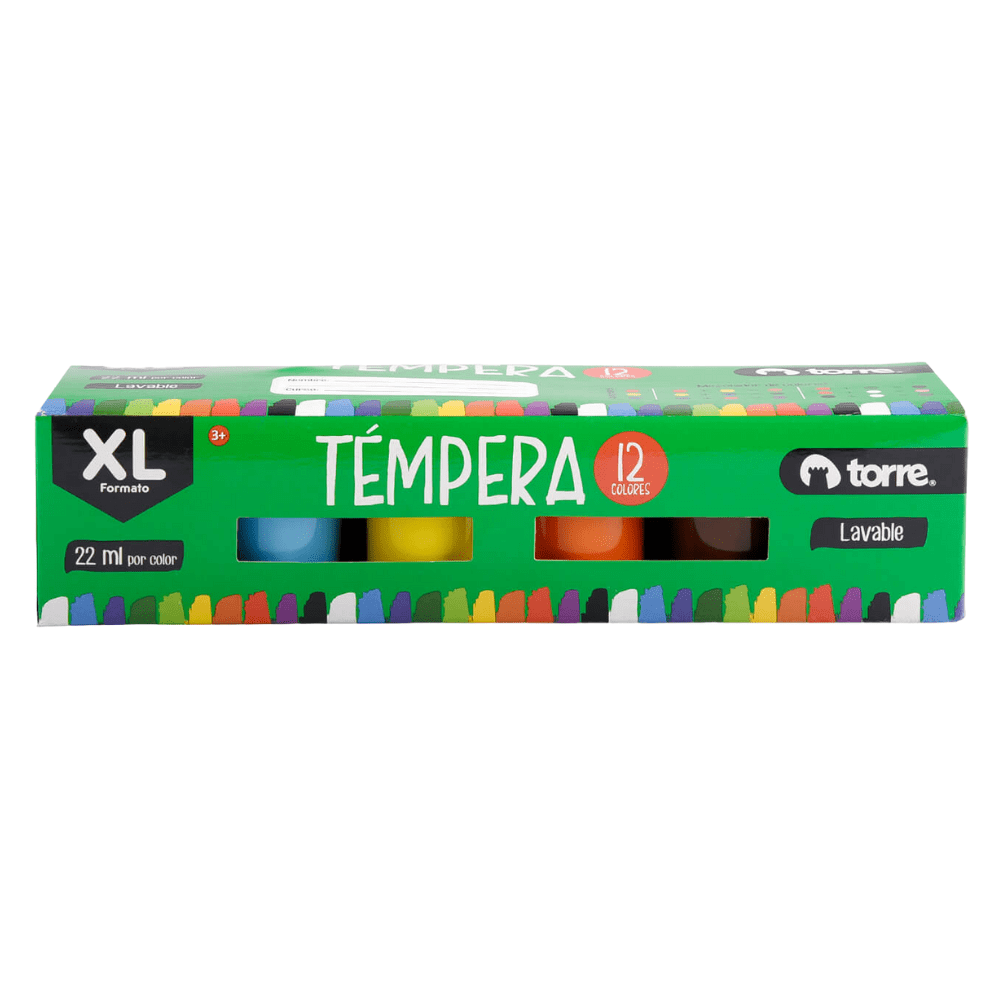TEMPERAS TORRE 12 COLORES XL1