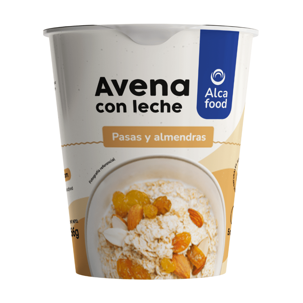 AVENA C/LECHE PASA Y ALMENDRA ALCAFOOD 66G1